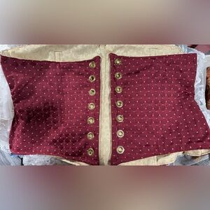 Damsel in this Dress Red Gold Wench Corset NWT Waist Size 47"